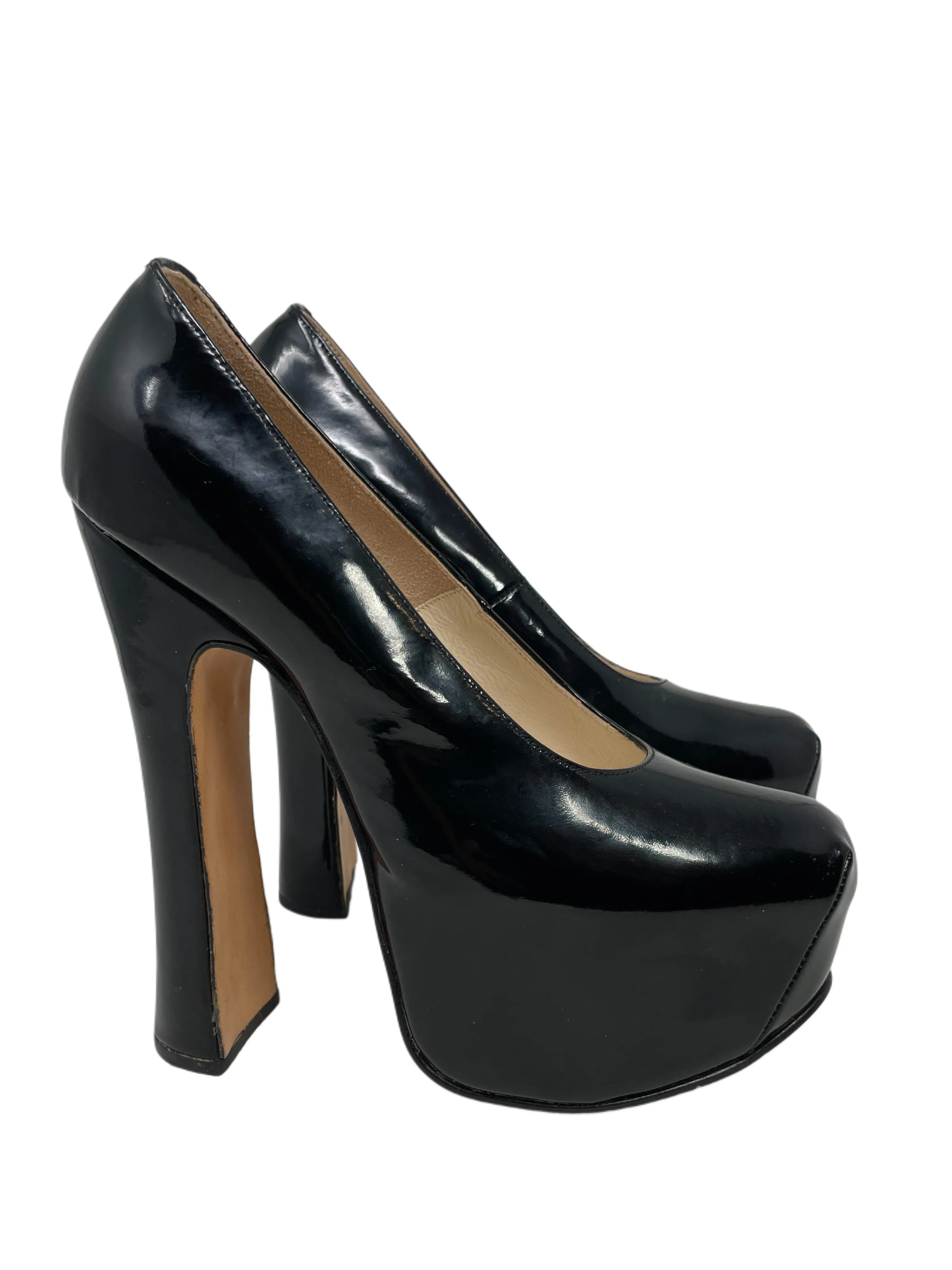 Vivienne Westwood Black Patent Leather Court Pumps, AW91 Reissue, US 6