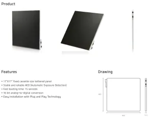 VIVIX-S DR 1717N Cassette-Sized Tethered Gadox Panel with Acquisition Workstation