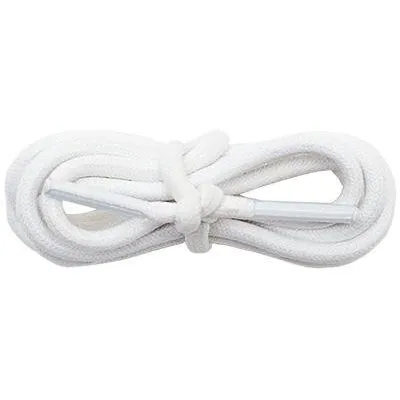 Waxed Cotton 3/16" Round Laces - White (2 Pair Pack) Shoelaces