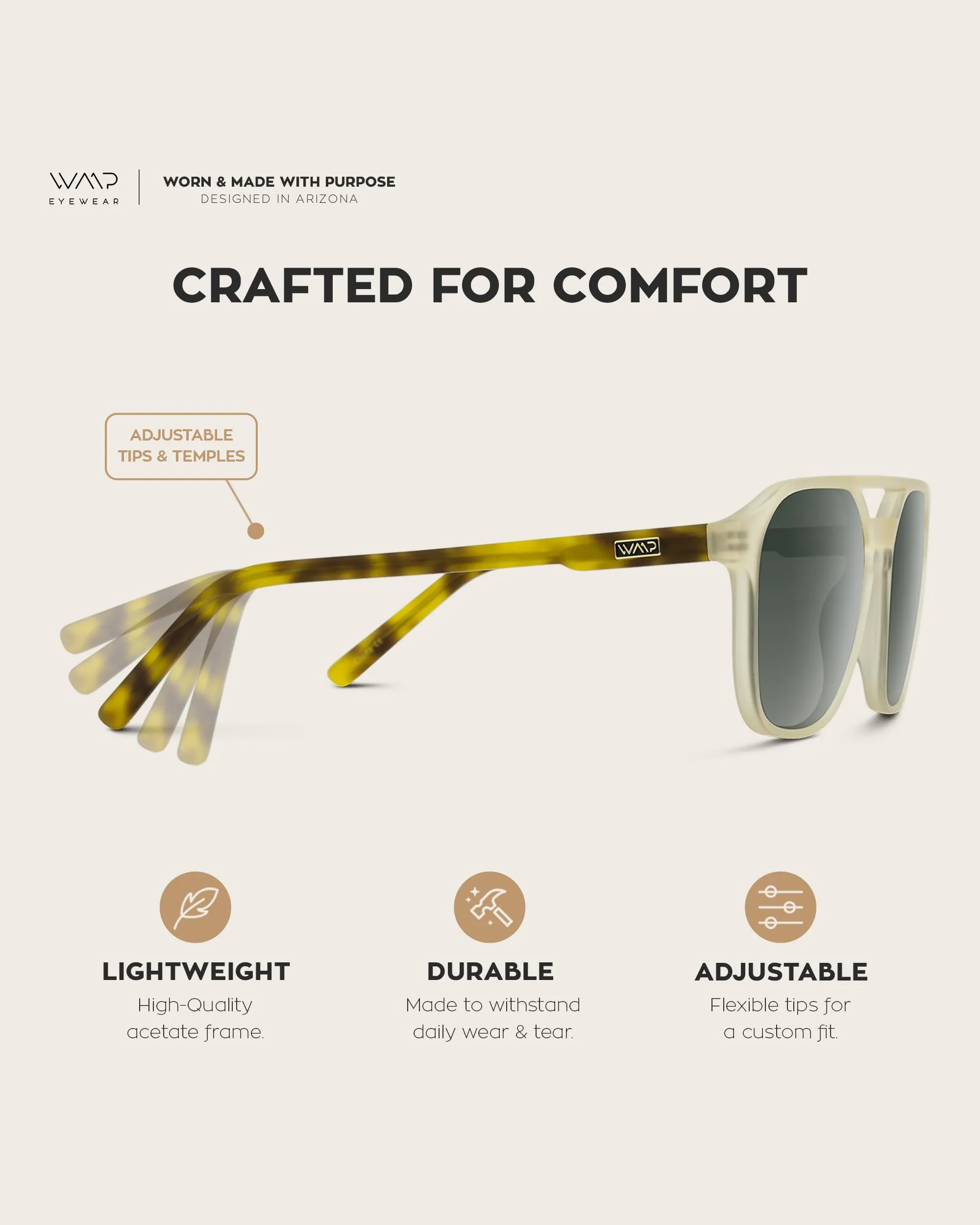 WearMe Pro Polarized Double-Bridge Large Rectangular Men's Sunglasses (Rustic Tortoise/Smoke Green Lens)