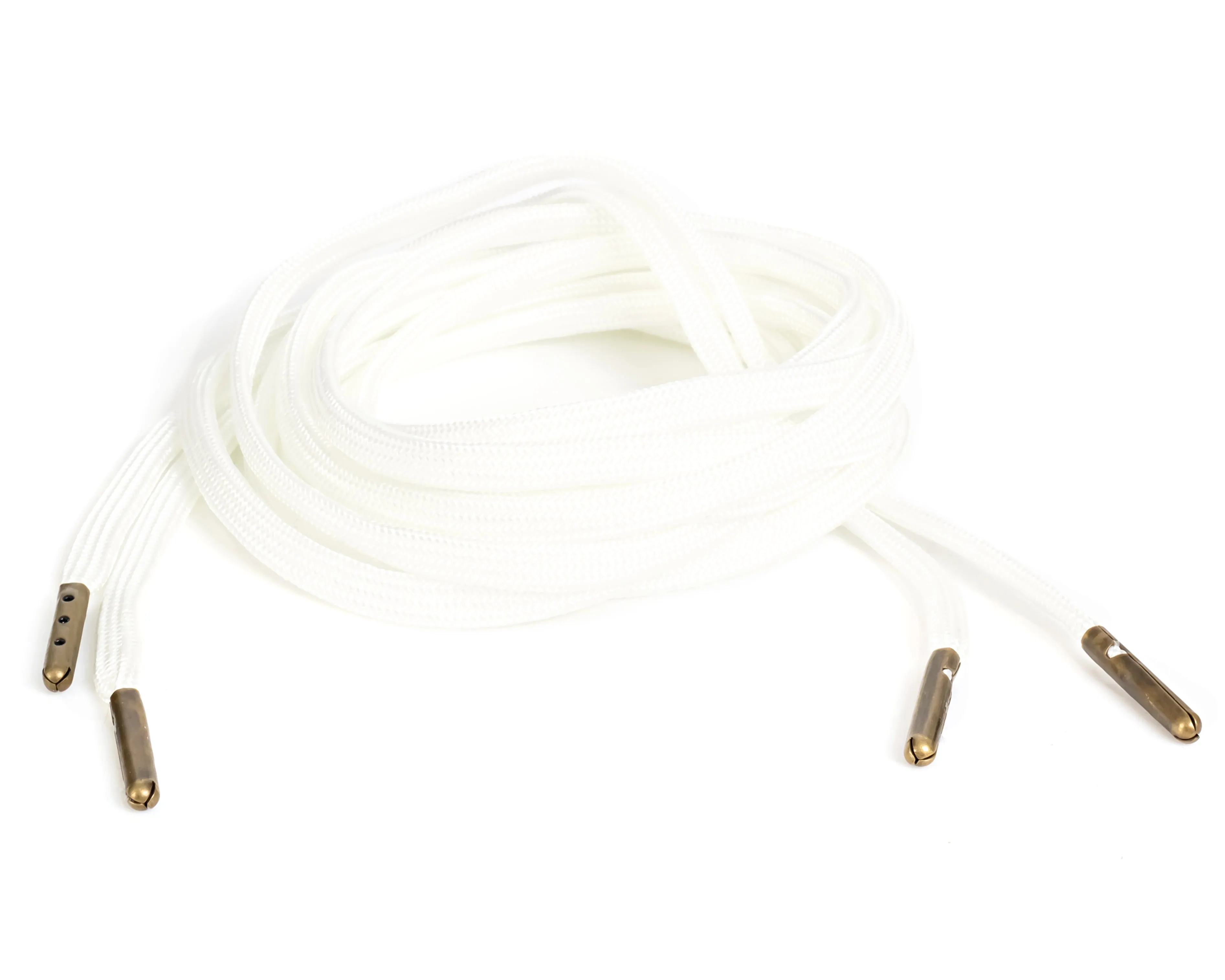 White Flat ShoeLaces Steel Tip