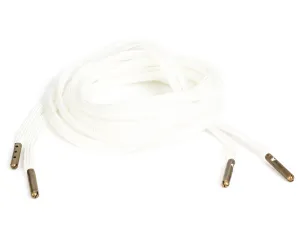 White Flat ShoeLaces Steel Tip