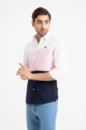 White-Pink Casual Shirt