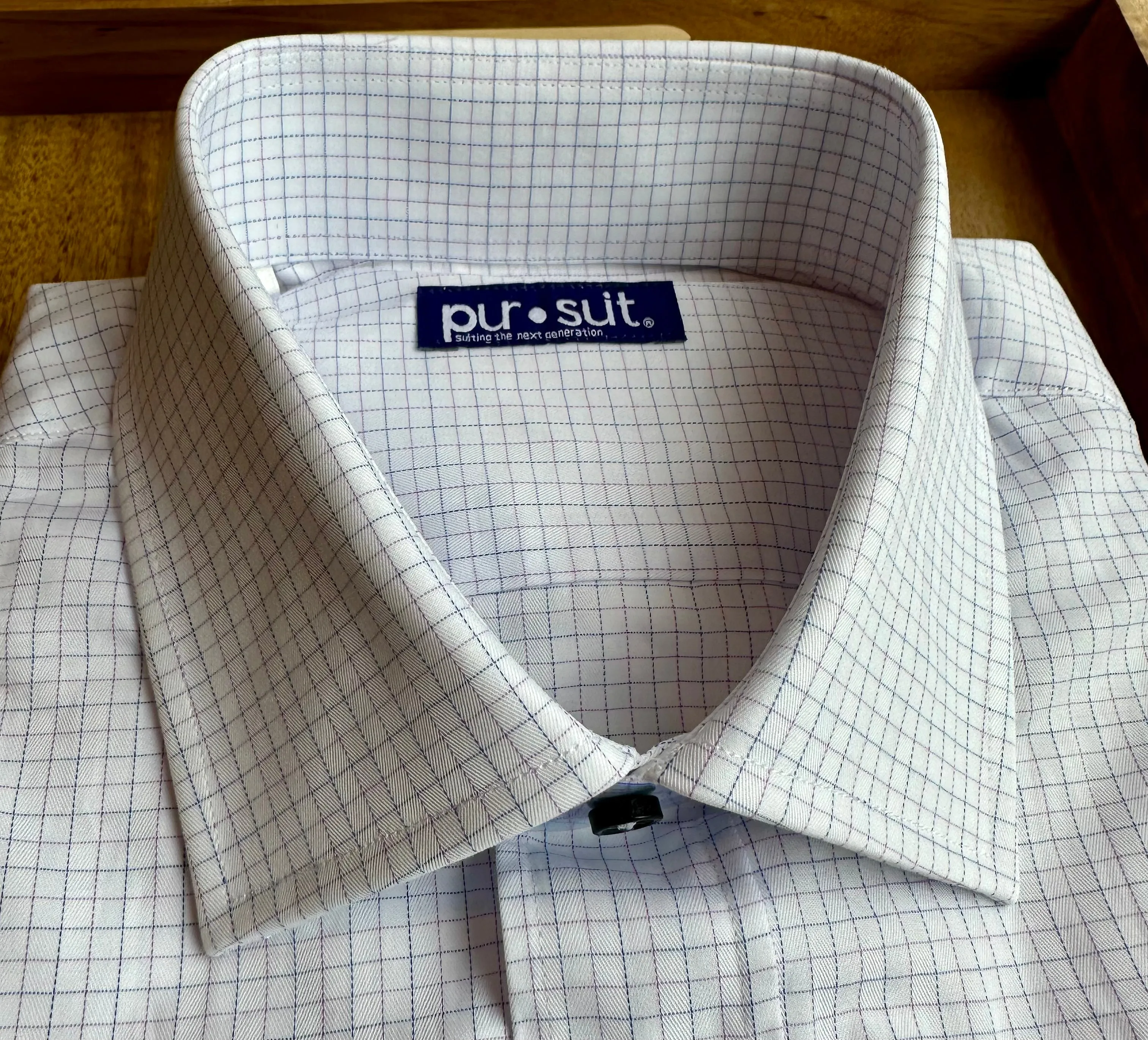 White with Purple and Blue Check Premium Shirt (Final Sale)