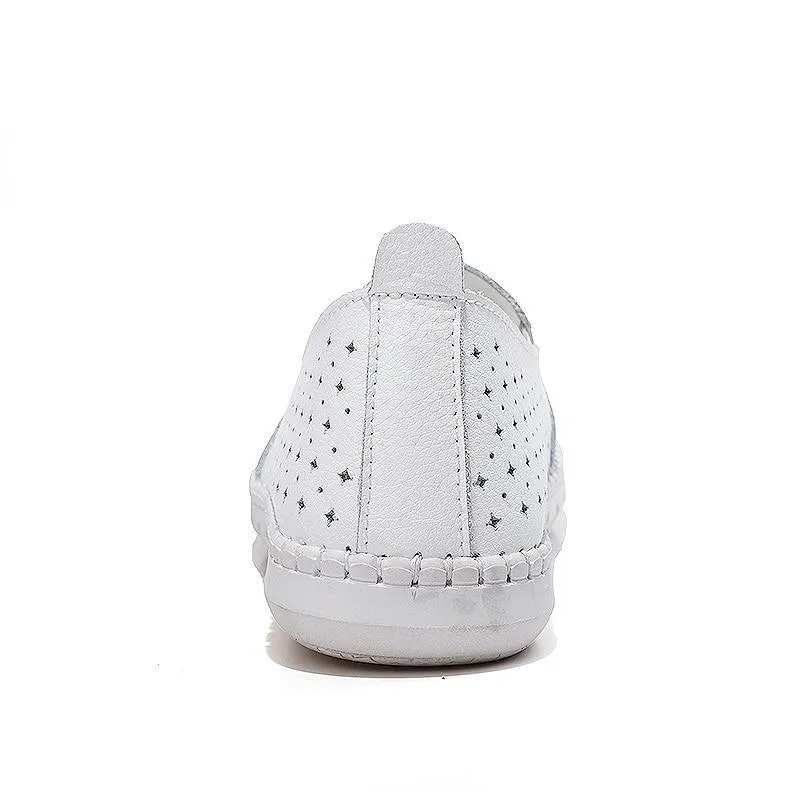 Women casual  loafers  shoes Genuine Leather ladies flats sneakers shoe