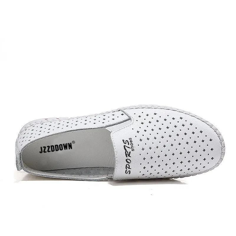Women casual  loafers  shoes Genuine Leather ladies flats sneakers shoe