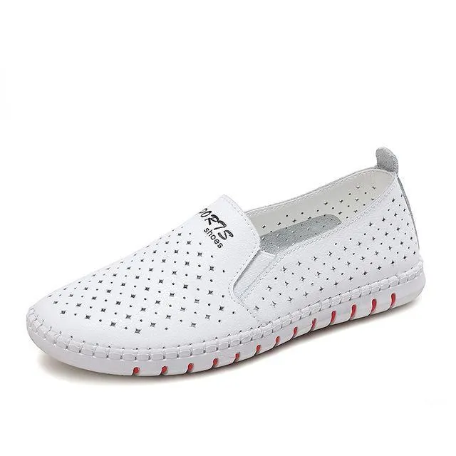 Women casual  loafers  shoes Genuine Leather ladies flats sneakers shoe