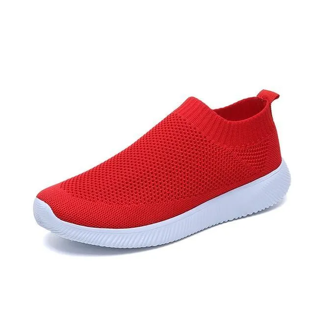 Women  Sneaker Knitted Mesh Vulcanized Shoes Casual Slip