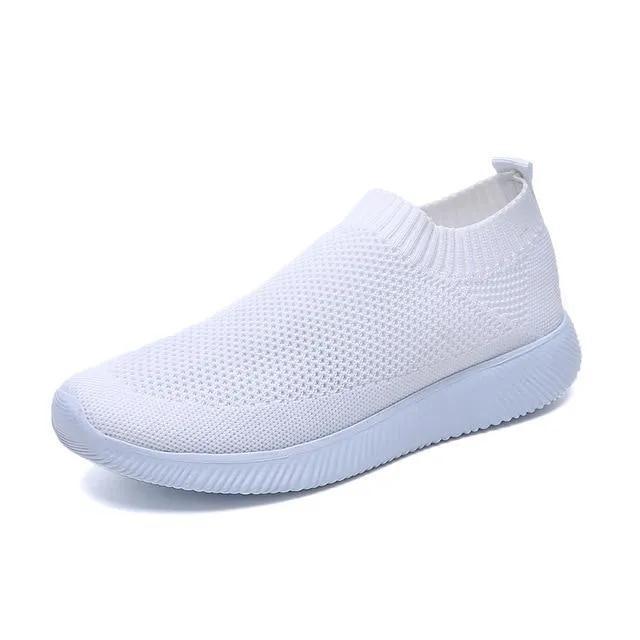 Women  Sneaker Knitted Mesh Vulcanized Shoes Casual Slip