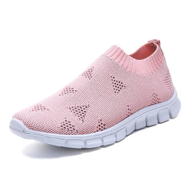 Women  Sneaker Knitted Mesh Vulcanized Shoes Casual Slip