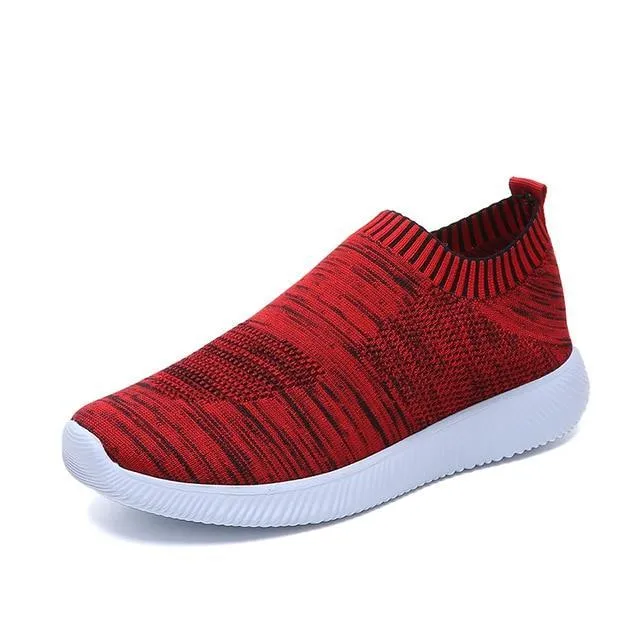 Women  Sneaker Knitted Mesh Vulcanized Shoes Casual Slip