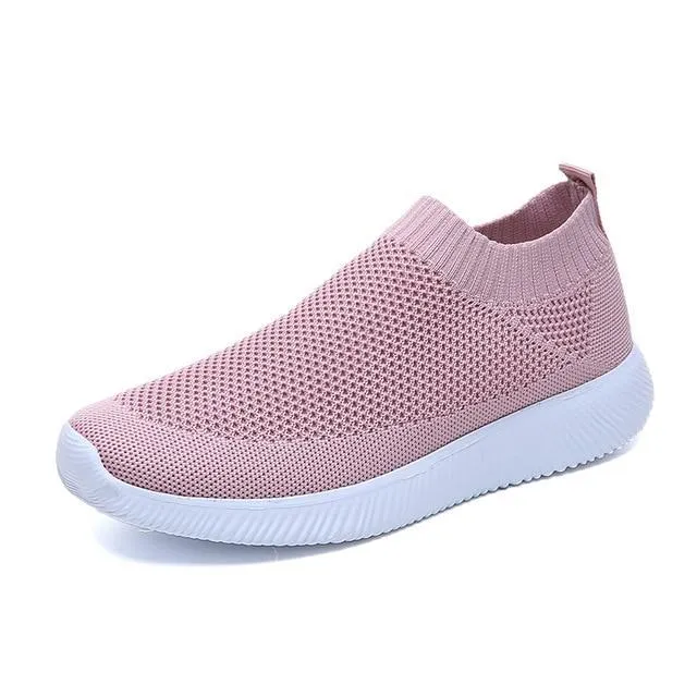 Women  Sneaker Knitted Mesh Vulcanized Shoes Casual Slip