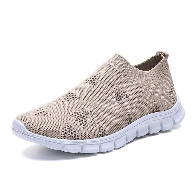 Women  Sneaker Knitted Mesh Vulcanized Shoes Casual Slip