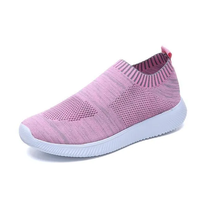 Women  Sneaker Knitted Mesh Vulcanized Shoes Casual Slip