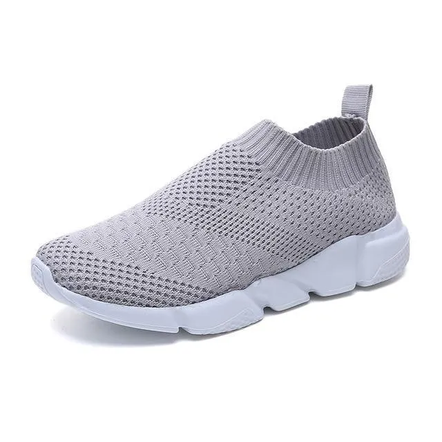 Women  Sneaker Knitted Mesh Vulcanized Shoes Casual Slip