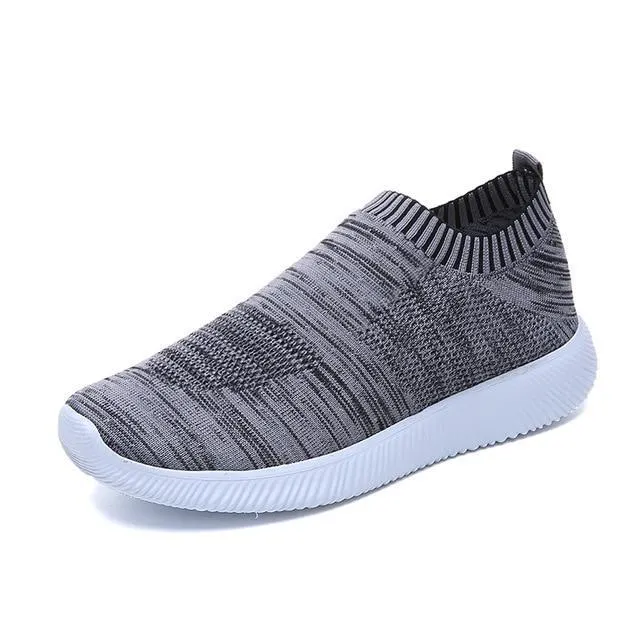 Women  Sneaker Knitted Mesh Vulcanized Shoes Casual Slip