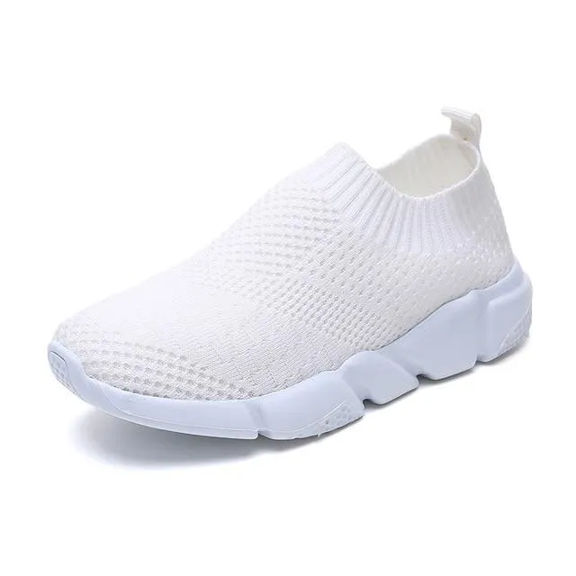 Women  Sneaker Knitted Mesh Vulcanized Shoes Casual Slip