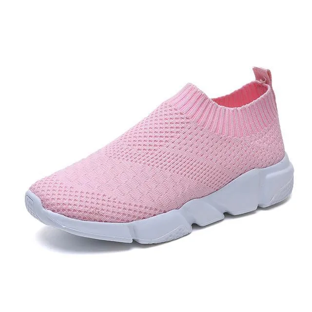 Women  Sneaker Knitted Mesh Vulcanized Shoes Casual Slip