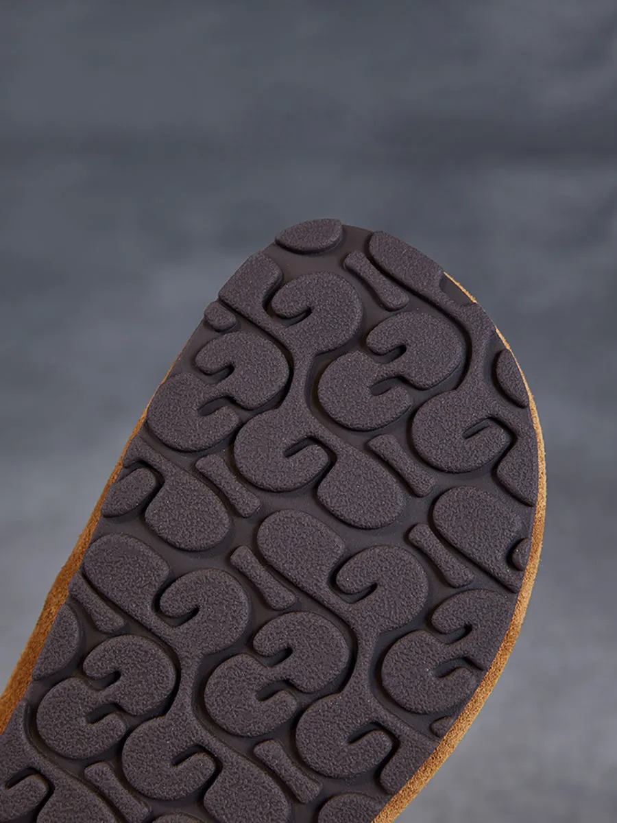 Women Summer Suede Leather Weave Flat Shoes