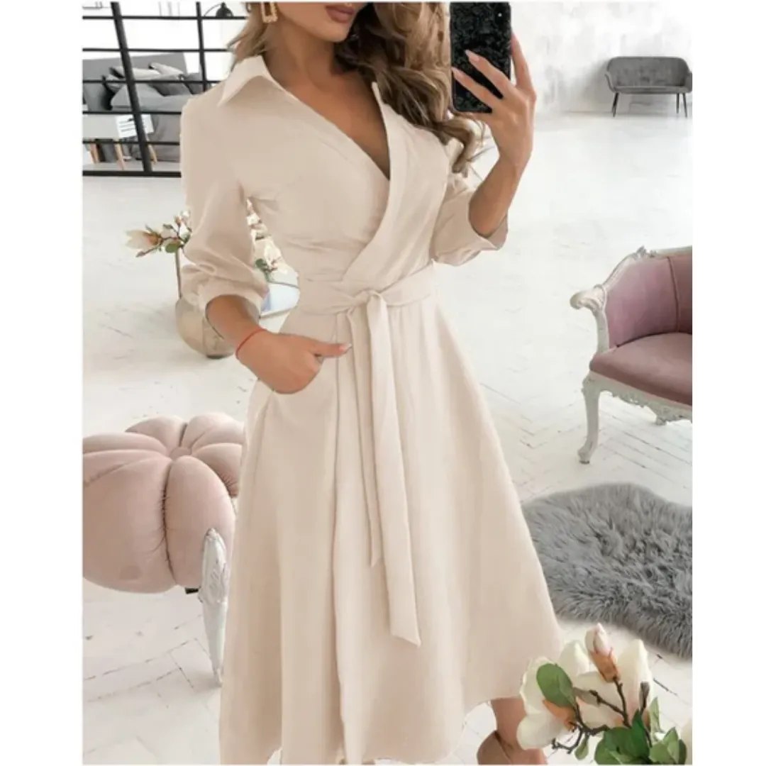 Women's Elegant Semi Formal Wrap Dress | Midi