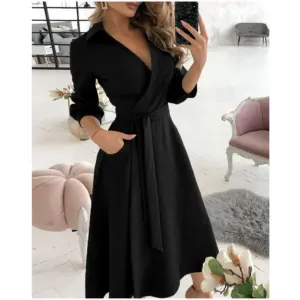 Women's Elegant Semi Formal Wrap Dress | Midi