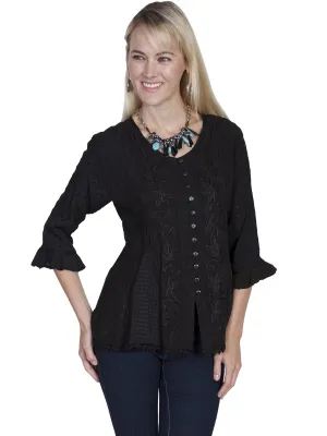 Women's Honey Creek Collection Blouse: Embroidered 3/4 Sleeves