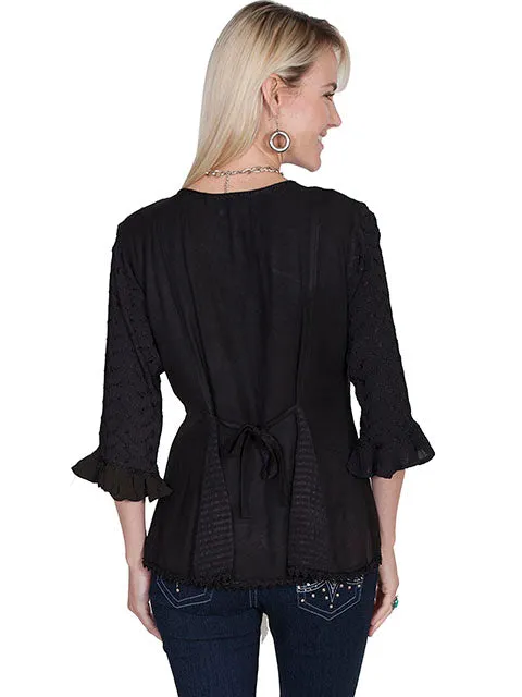 Women's Honey Creek Collection Blouse: Embroidered 3/4 Sleeves