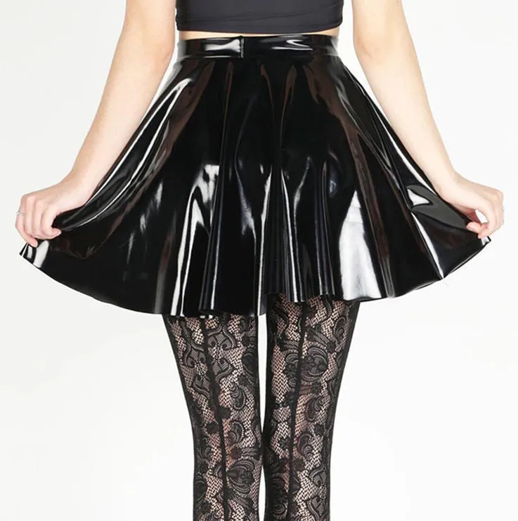 Womens Leather Skirt | Leather Skirt | Sexy Skirt | Gothic Skirt | Cosplay Skirt | E Girl Clothing | Kawaii Clothing | Black Leather Skirt