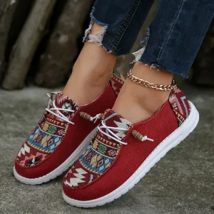 Women's Lightweight Geometric Round Toe Flat Slip-On Shoes