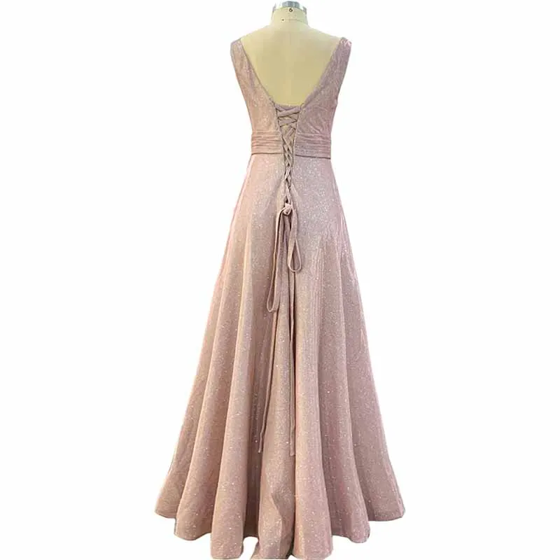 Women's Prom Dresses Formal Evening Dress Glitter Party Dress with Pockets