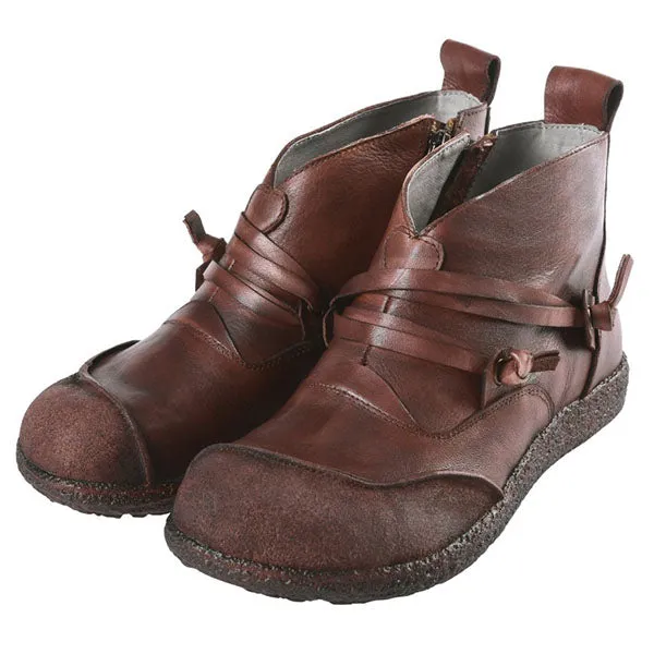Women's Vintage-Inspired Flat Short Martin Boots