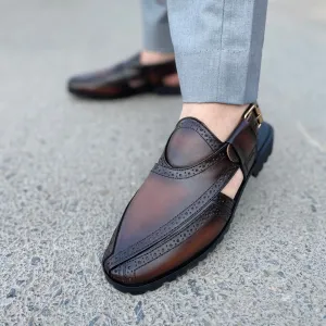 WS Pure leather Handmade Chirag Peshawari Chappal WS-375