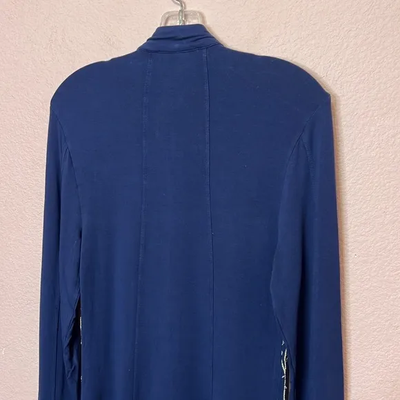 XCVI Navy Embroidred Zip Up Boho Jacket. Size S