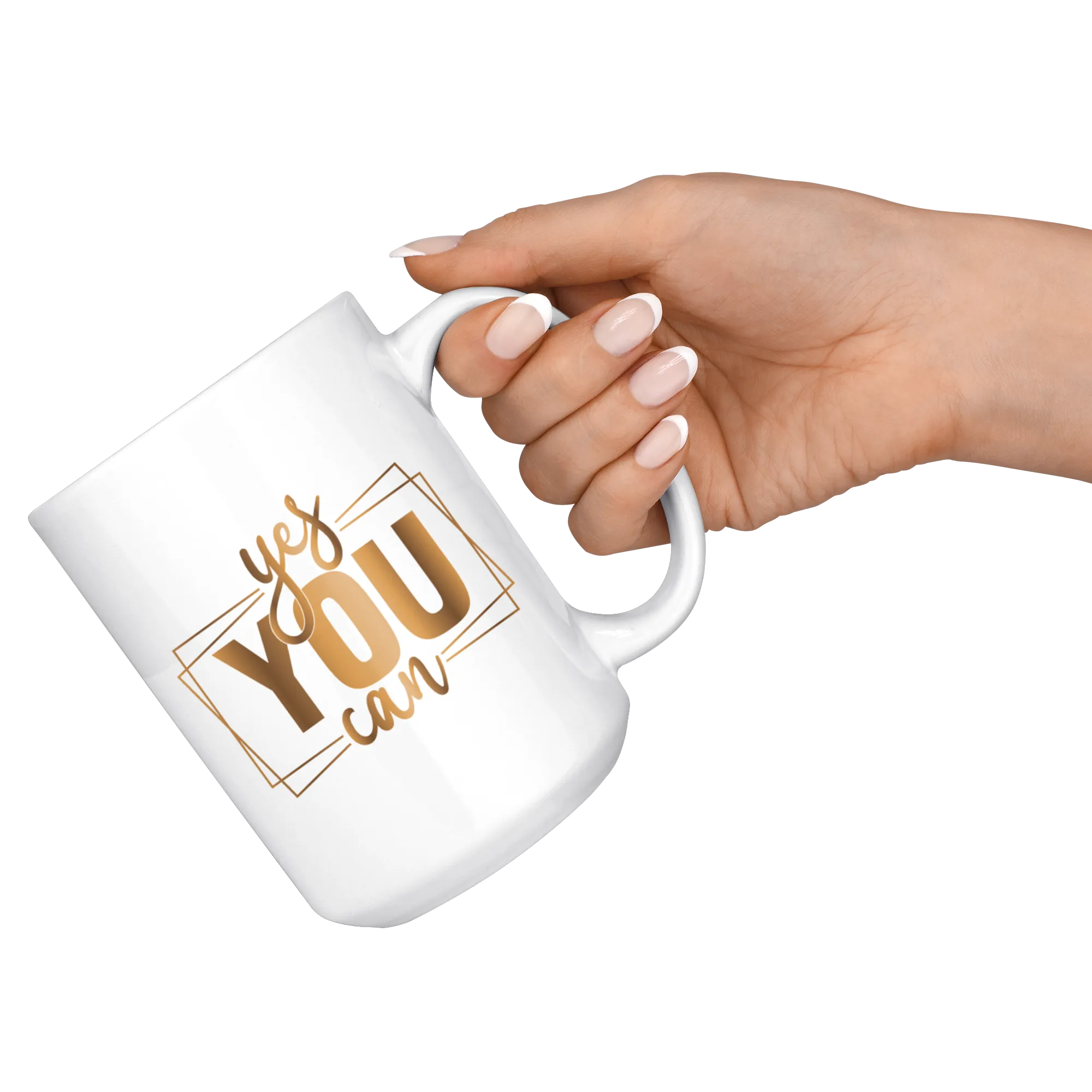 Yes You Can | Gold Motivation | Gifts for Her | Affirmations | Coffee Mug | Hot or Cold