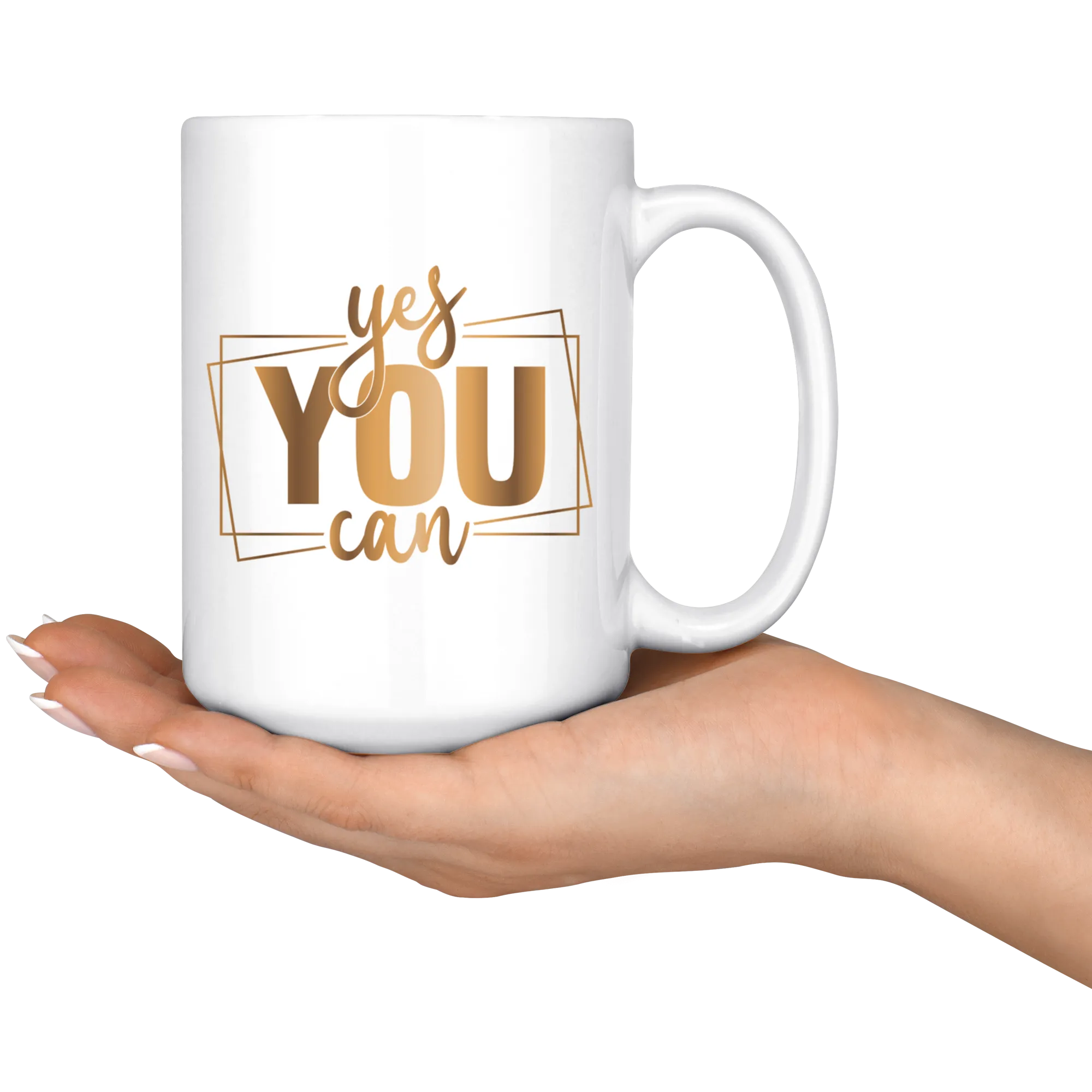 Yes You Can | Gold Motivation | Gifts for Her | Affirmations | Coffee Mug | Hot or Cold
