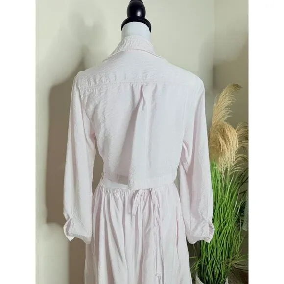 Young Fabulous and Broke Derby Cut Out Poplin Shirt Maxi Dress Pink Medium Crop
