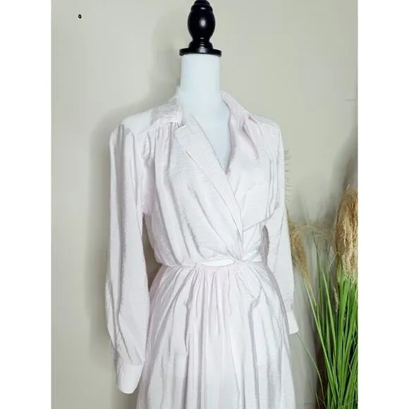 Young Fabulous and Broke Derby Cut Out Poplin Shirt Maxi Dress Pink Medium Crop