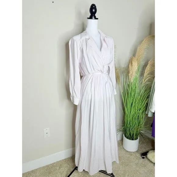 Young Fabulous and Broke Derby Cut Out Poplin Shirt Maxi Dress Pink Medium Crop