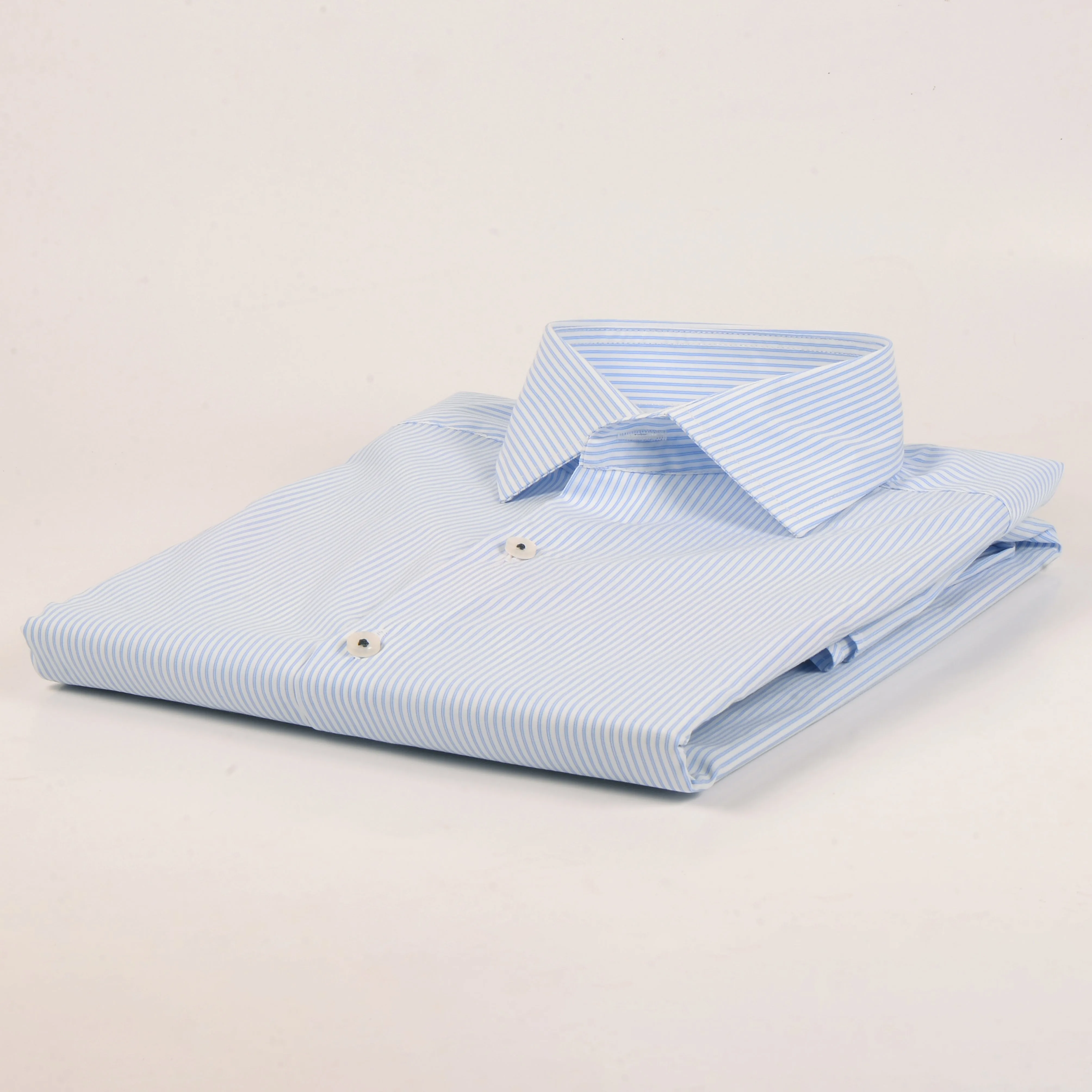ZR Sky Blue & White Pin Stripes Shirt