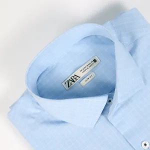 ZR Sky Blue Checkered Shirt