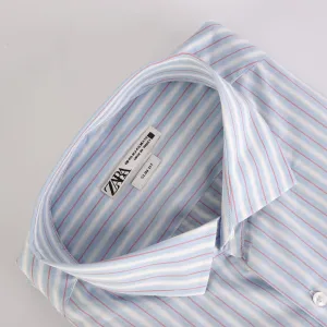 ZR White & Blue M Stripes Shirt