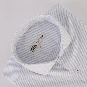 ZR White & Blue Pin Stripes Shirt